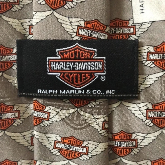 Men’s Ralph Marlin Harley-Davidson Silk Neck Tie Neck Wear - Picture 3 of 5